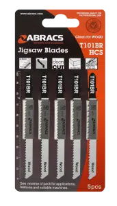 Abracs Wood Cutting Jigsaw Blades Pack of 5