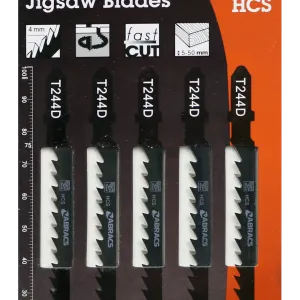Abracs Wood Cutting Jigsaw Blades Pack of 5