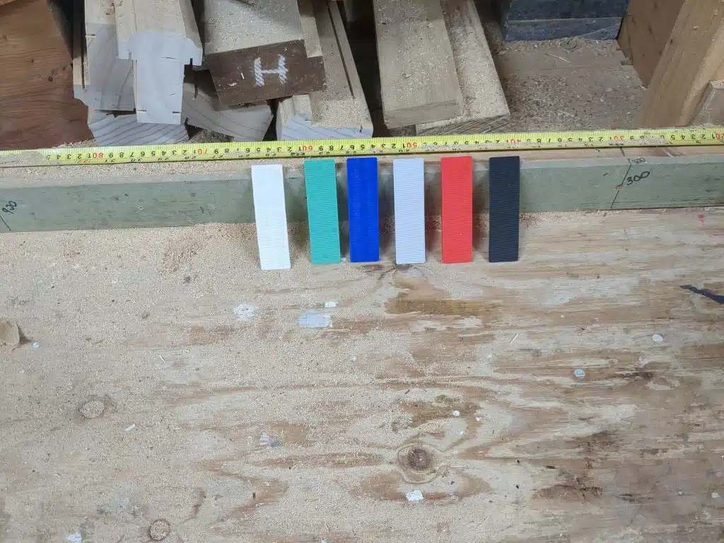 Flat Packers Plastic on a bench