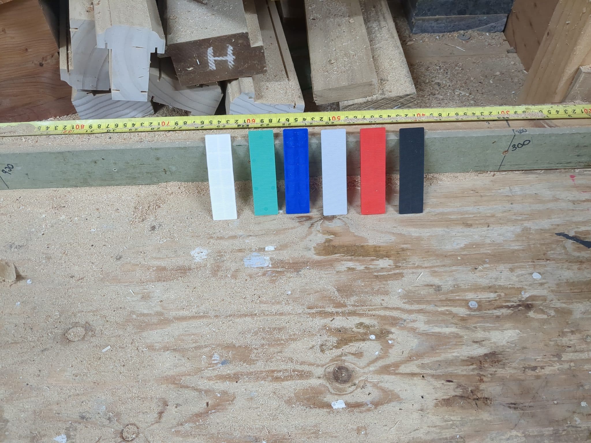 Flat Packers Plastic on a bench