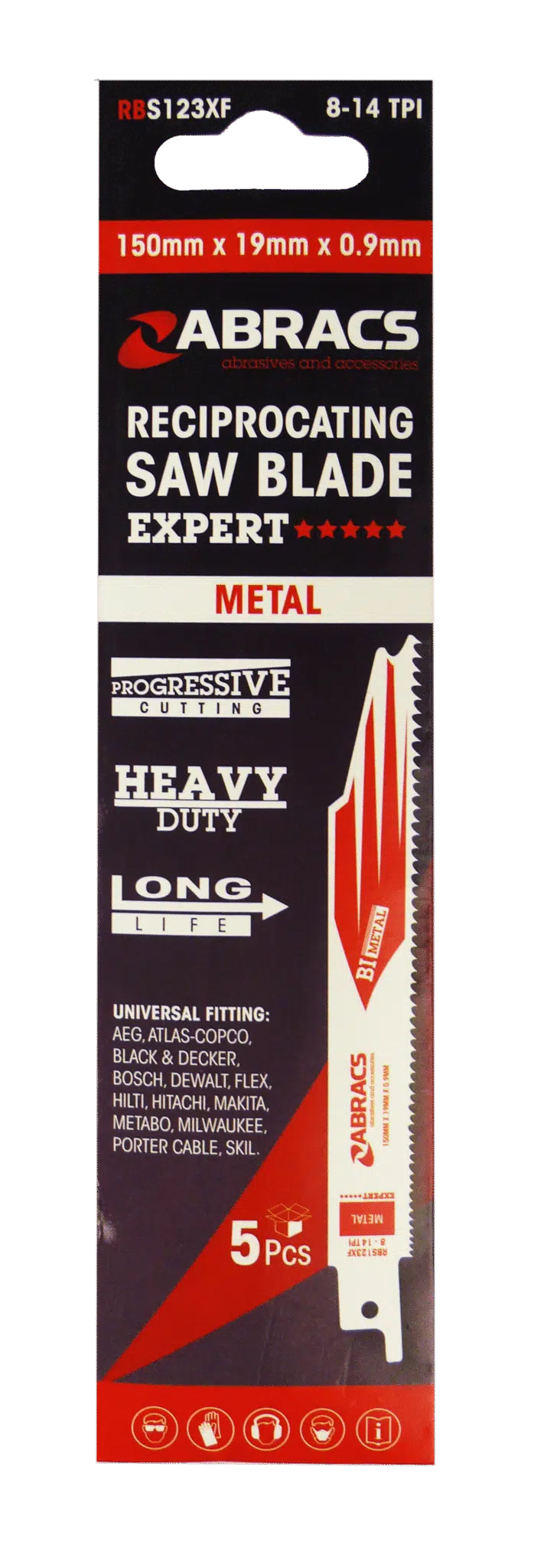 Abracs Reciprocating Saw Blades Metal 5 Pack Abracs Reciprocating Saw Blades Metal