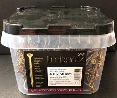 Bulk Tubs Timberfix 360 High performance Pozi Drive Screws