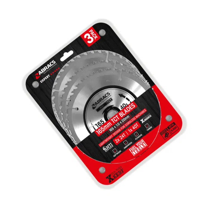 Abracs TCT 165mm Corded Circular Saw Blade Triple Pack L