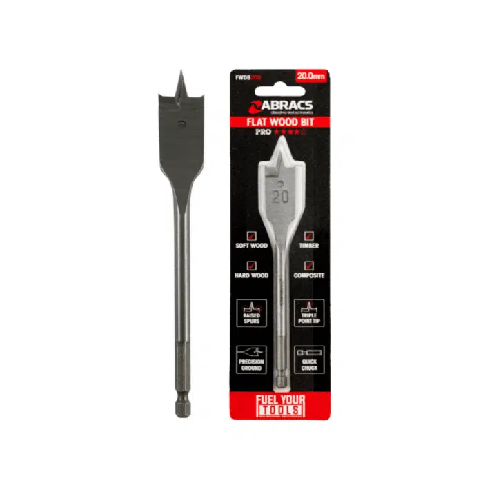 Abracs Flat Wood Spade Drill Bit FWDB(SIZE) COMBO Abracs Flat Wood Spade Drill Bit FWDB(SIZE) COMBO
