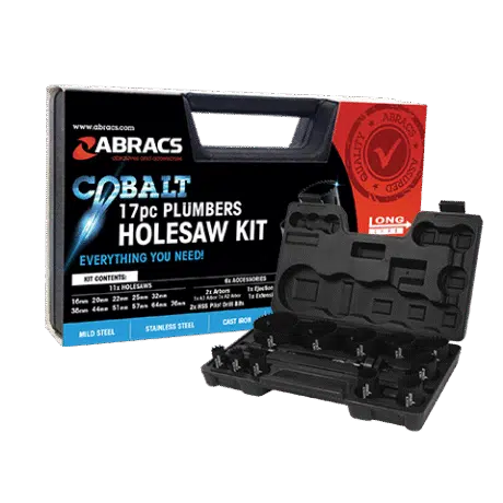Abracs Bi-Metal Cobalt Holesaw 17 Piece Kit for Plumbers ABHSCKIT17