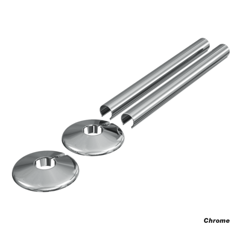 Radiator Pipe Cover and Tail Clips Chrome