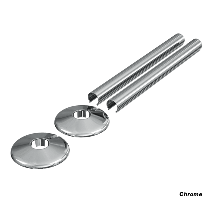 Radiator Pipe Cover and Tail Clips Chrome