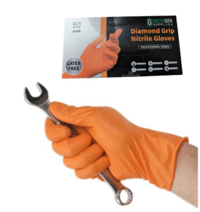 Diamond Grip Nitrile Gloves and box