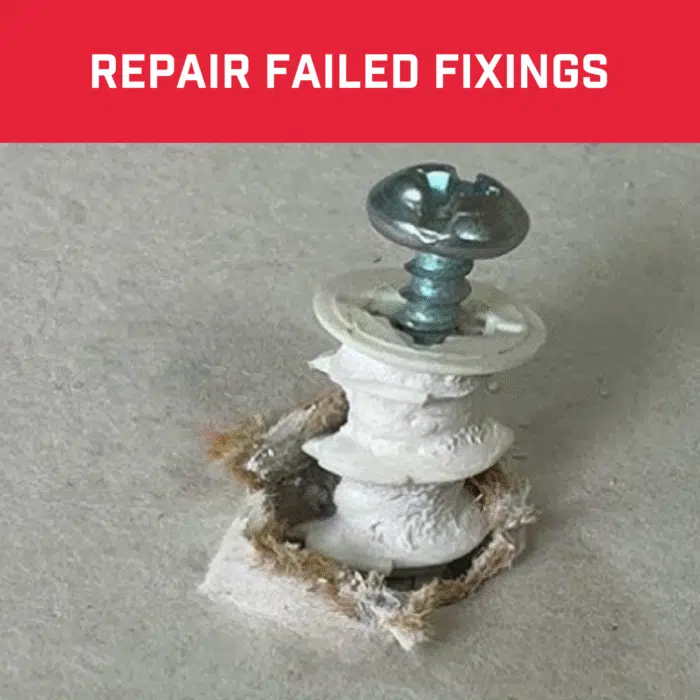 Failed Plasterboard fixing Failed Plasterboard fixing