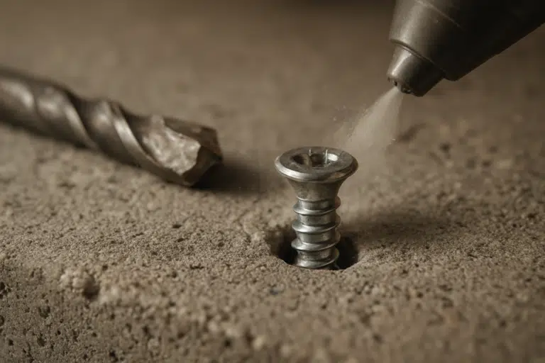 concrete screw close-up